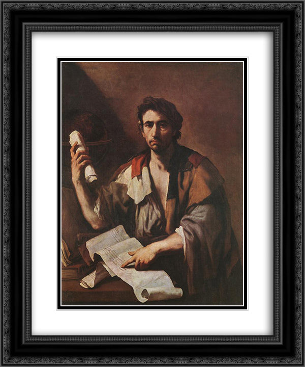 Cynic philosopher 20x24 Black Ornate Wood Framed Art Print Poster with Double Matting by Giordano, Luca