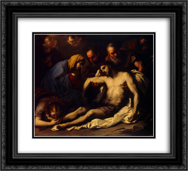 Lamentation 22x20 Black Ornate Wood Framed Art Print Poster with Double Matting by Giordano, Luca