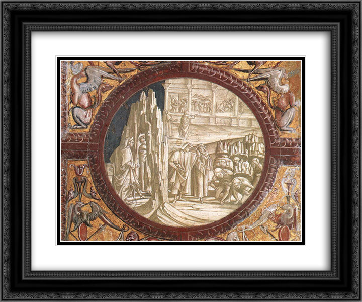 Dante and Virgil Entering Purgatory 24x20 Black Ornate Wood Framed Art Print Poster with Double Matting by Signorelli, Luca