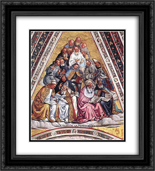 Doctors of the Church 20x22 Black Ornate Wood Framed Art Print Poster with Double Matting by Signorelli, Luca