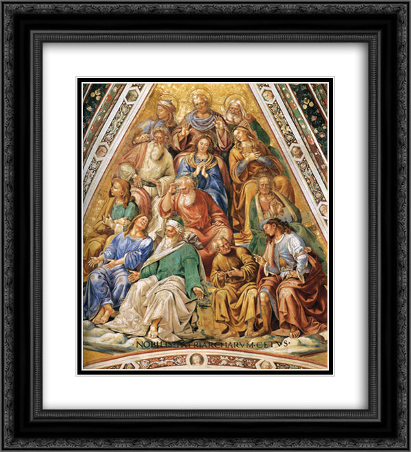 Martyrs and Saint Virgins 20x22 Black Ornate Wood Framed Art Print Poster with Double Matting by Signorelli, Luca