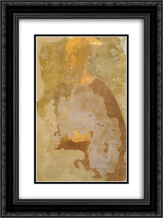 St. Paul 18x24 Black Ornate Wood Framed Art Print Poster with Double Matting by Signorelli, Luca