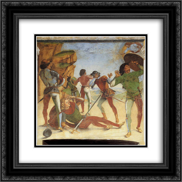 The Conversion of Paul 20x20 Black Ornate Wood Framed Art Print Poster with Double Matting by Signorelli, Luca