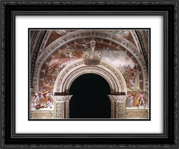 The End of the World, Apocalypse 24x20 Black Ornate Wood Framed Art Print Poster with Double Matting by Signorelli, Luca