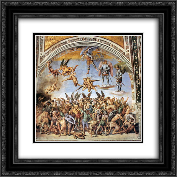 The Hell 20x20 Black Ornate Wood Framed Art Print Poster with Double Matting by Signorelli, Luca