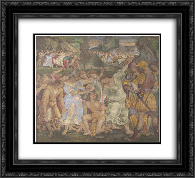 The Triumph of Chastity - Love Disarmed and Bound 22x20 Black Ornate Wood Framed Art Print Poster with Double Matting by Signorelli, Luca