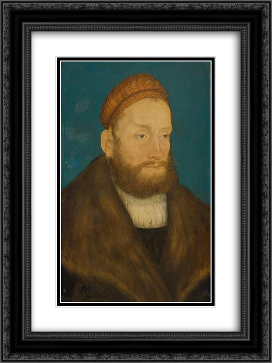 Casimir, Margrave of Brandenburg 18x24 Black Ornate Wood Framed Art Print Poster with Double Matting by Cranach the Elder, Lucas