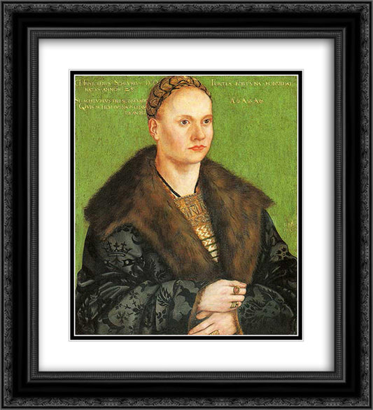 Christoph von Scheurl 20x22 Black Ornate Wood Framed Art Print Poster with Double Matting by Cranach the Elder, Lucas