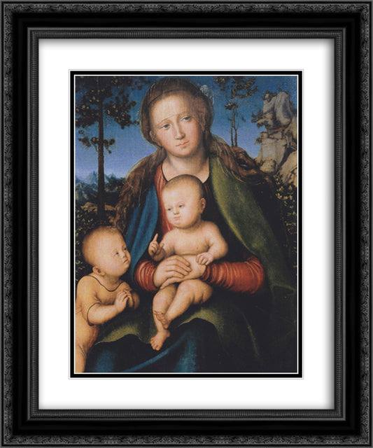 Madonna 20x24 Black Ornate Wood Framed Art Print Poster with Double Matting by Cranach the Elder, Lucas