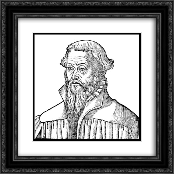 Nicholaus Gallus, a Lutheran theologian and reformer 20x20 Black Ornate Wood Framed Art Print Poster with Double Matting by Cranach the Elder, Lucas