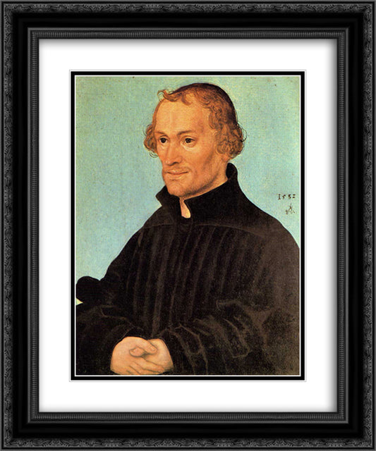 Philipp Melanchthon 20x24 Black Ornate Wood Framed Art Print Poster with Double Matting by Cranach the Elder, Lucas