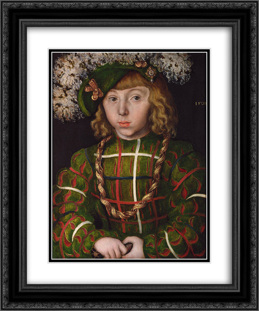 Portrait Of Johann Friederich I the Magnanimous, Elector of Saxony 20x24 Black Ornate Wood Framed Art Print Poster with Double Matting by Cranach the Elder, Lucas