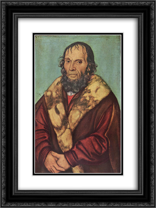 Portrait of Magdeburg theologians Dr. Johannes Schoner 18x24 Black Ornate Wood Framed Art Print Poster with Double Matting by Cranach the Elder, Lucas