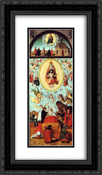 The dying man 14x24 Black Ornate Wood Framed Art Print Poster with Double Matting by Cranach the Elder, Lucas