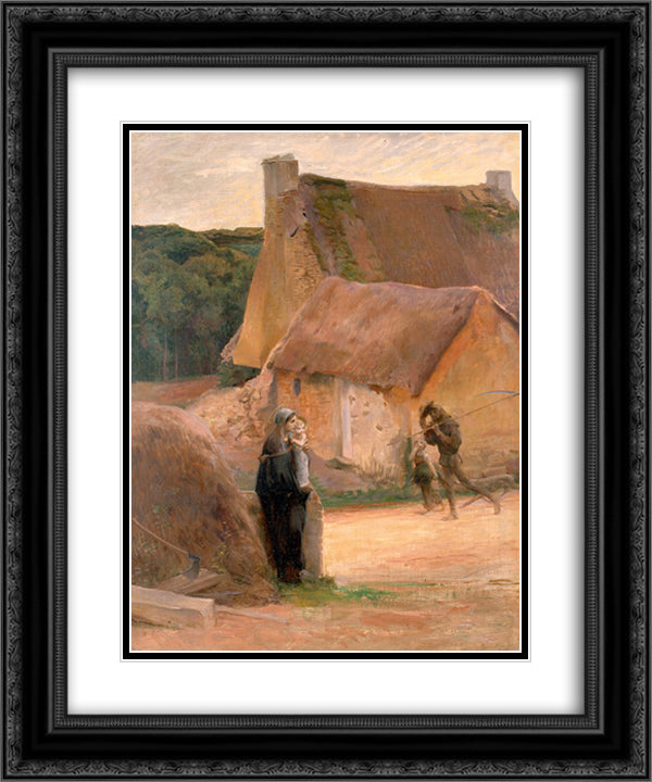 Hail, Mary 20x24 Black Ornate Wood Framed Art Print Poster with Double Matting by Merson, Luc Olivier