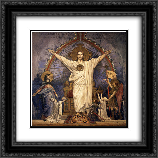 Joan of Arc before God 20x20 Black Ornate Wood Framed Art Print Poster with Double Matting by Merson, Luc Olivier