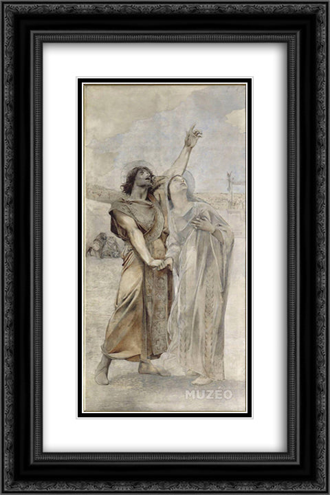 Polyeucte and Pauline 16x24 Black Ornate Wood Framed Art Print Poster with Double Matting by Merson, Luc Olivier