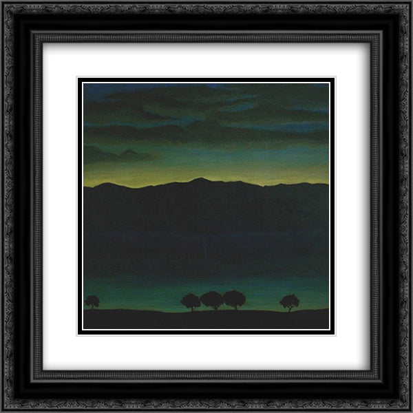 Notturno 20x20 Black Ornate Wood Framed Art Print Poster with Double Matting by Russolo, Luigi