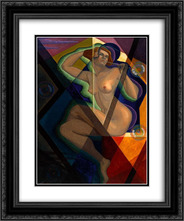 Soapdish 20x24 Black Ornate Wood Framed Art Print Poster with Double Matting by Russolo, Luigi