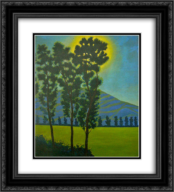 Sole nascosto 20x22 Black Ornate Wood Framed Art Print Poster with Double Matting by Russolo, Luigi