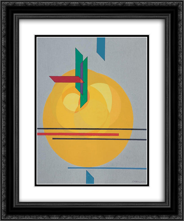Composizione Kan 12 20x24 Black Ornate Wood Framed Art Print Poster with Double Matting by Veronesi, Luigi