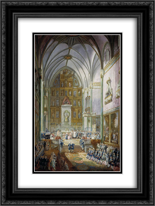 Jura de Fernando VII como principe de Asturias 18x24 Black Ornate Wood Framed Art Print Poster with Double Matting by Paret y Alcazar, Luis