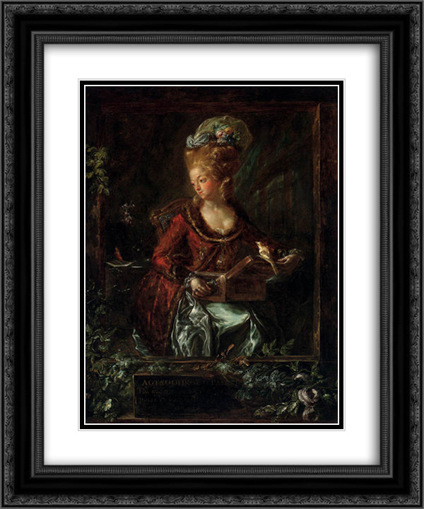 Maria de las Nieves Micaela Fourdinier 20x24 Black Ornate Wood Framed Art Print Poster with Double Matting by Paret y Alcazar, Luis