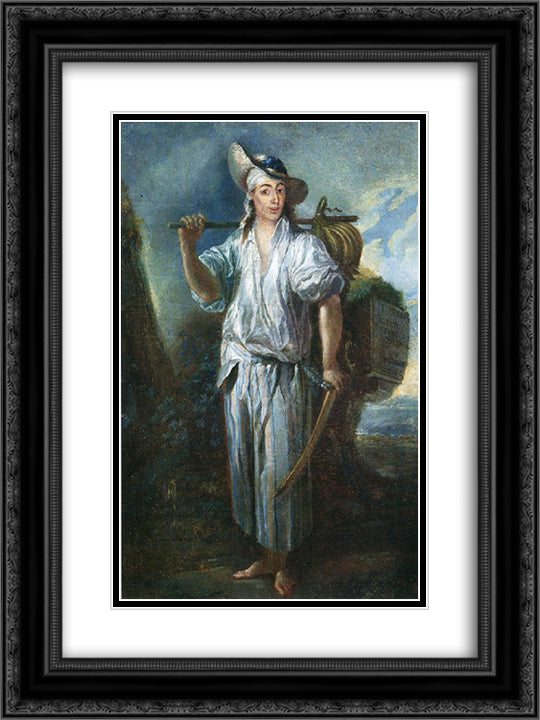 Self-Portrait 18x24 Black Ornate Wood Framed Art Print Poster with Double Matting by Paret y Alcazar, Luis