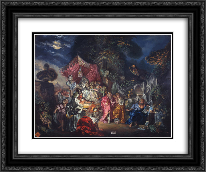 The watchfulness of Diogenes 24x20 Black Ornate Wood Framed Art Print Poster with Double Matting by Paret y Alcazar, Luis