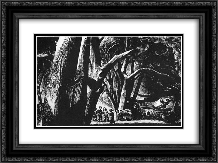 Clouded Over 24x18 Black Ornate Wood Framed Art Print Poster with Double Matting by Ward, Lynd