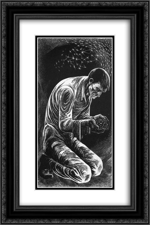 Cup of Sky 16x24 Black Ornate Wood Framed Art Print Poster with Double Matting by Ward, Lynd