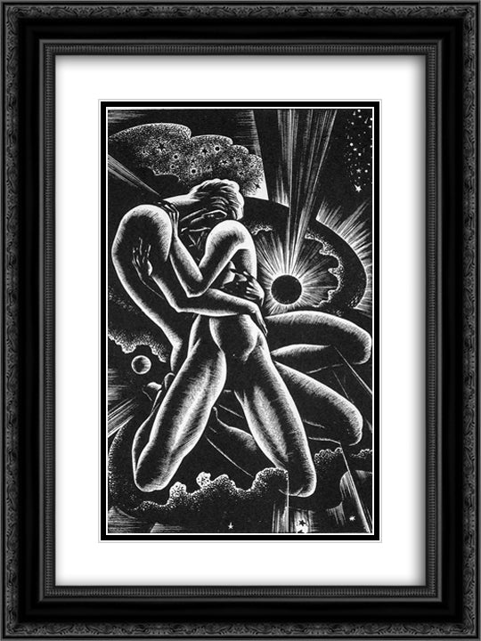 God's Man 18x24 Black Ornate Wood Framed Art Print Poster with Double Matting by Ward, Lynd