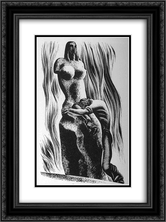 Prelude to a Million Years 18x24 Black Ornate Wood Framed Art Print Poster with Double Matting by Ward, Lynd