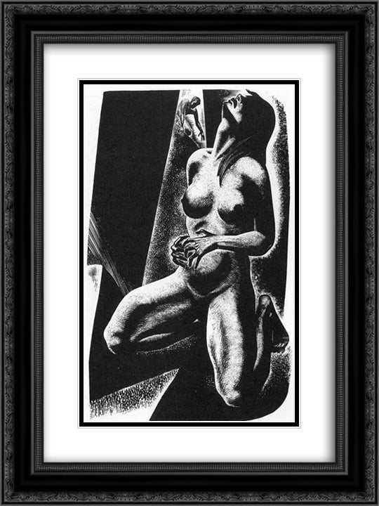 Song Without Words 18x24 Black Ornate Wood Framed Art Print Poster with Double Matting by Ward, Lynd