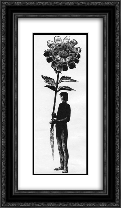 Spring Song 14x24 Black Ornate Wood Framed Art Print Poster with Double Matting by Ward, Lynd