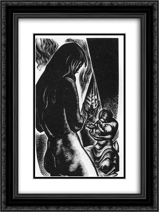 Vertigo 18x24 Black Ornate Wood Framed Art Print Poster with Double Matting by Ward, Lynd
