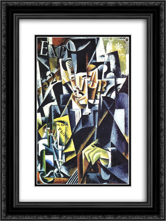 Portrait of a Philosopher 18x24 Black Ornate Wood Framed Art Print Poster with Double Matting by Popova, Lyubov