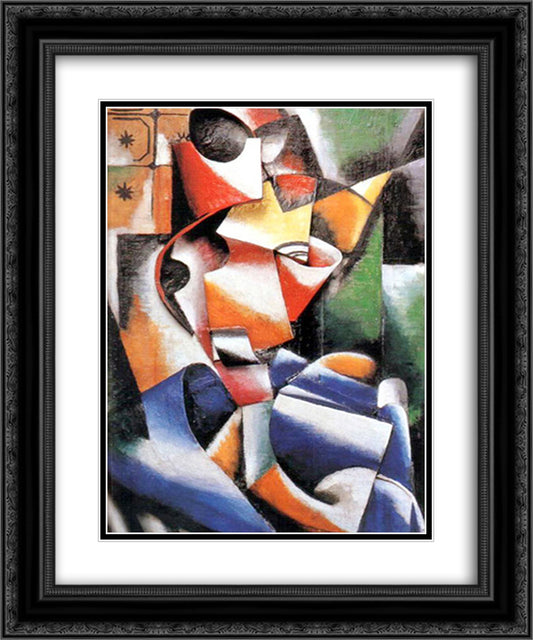 Relief 20x24 Black Ornate Wood Framed Art Print Poster with Double Matting by Popova, Lyubov