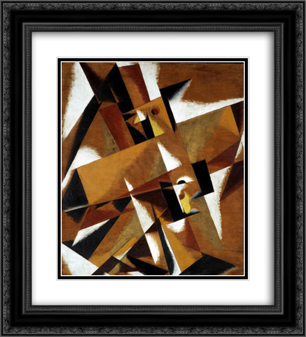 Space Force Construction 20x22 Black Ornate Wood Framed Art Print Poster with Double Matting by Popova, Lyubov