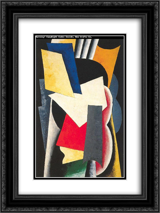 Still Life with Instruments 18x24 Black Ornate Wood Framed Art Print Poster with Double Matting by Popova, Lyubov