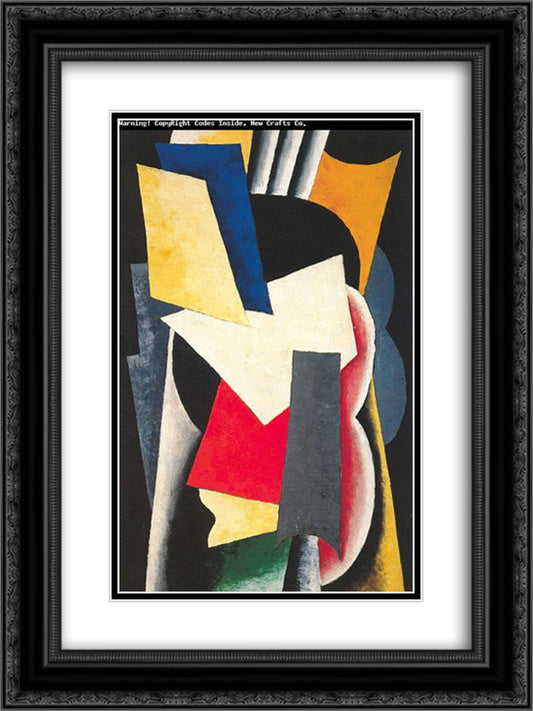 Still Life with Instruments 18x24 Black Ornate Wood Framed Art Print Poster with Double Matting by Popova, Lyubov