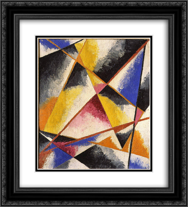 Untitled Compositions 20x22 Black Ornate Wood Framed Art Print Poster with Double Matting by Popova, Lyubov