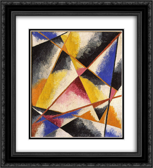 Untitled Compositions 20x22 Black Ornate Wood Framed Art Print Poster with Double Matting by Popova, Lyubov