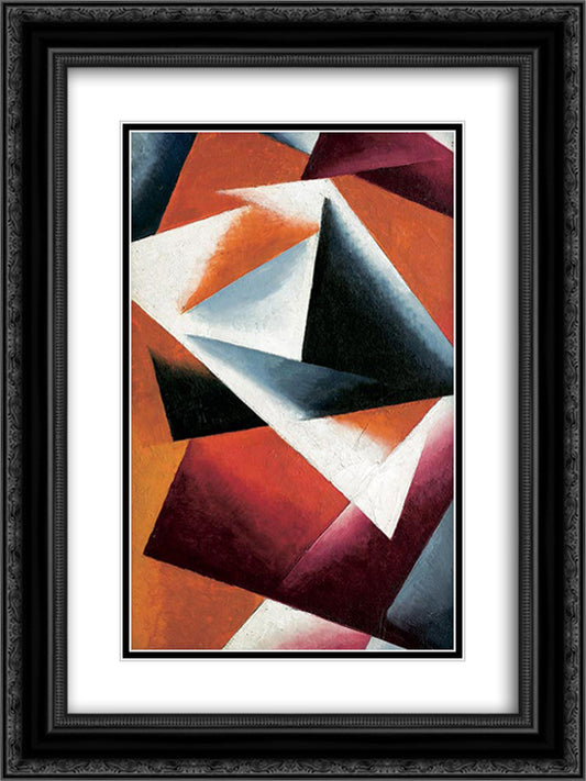 With full force 18x24 Black Ornate Wood Framed Art Print Poster with Double Matting by Popova, Lyubov