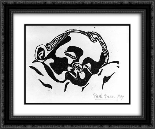 Baby 24x20 Black Ornate Wood Framed Art Print Poster with Double Matting by Escher, M.C.