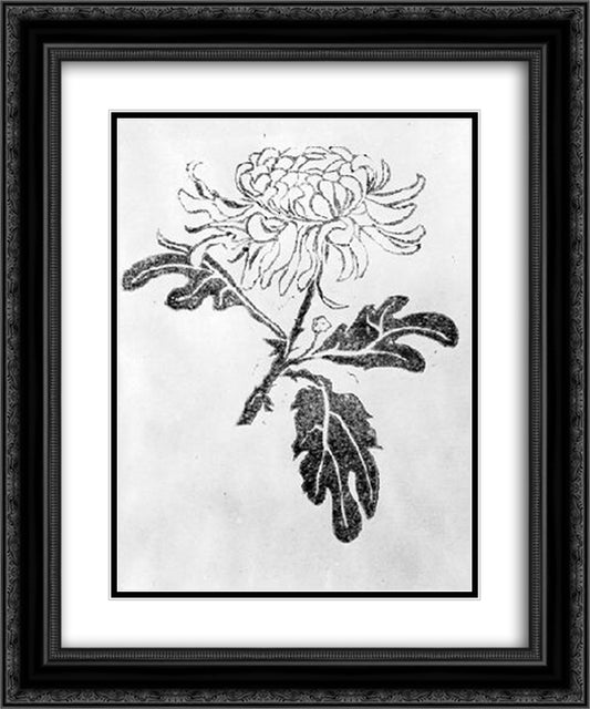 Chrysanthemum 20x24 Black Ornate Wood Framed Art Print Poster with Double Matting by Escher, M.C.