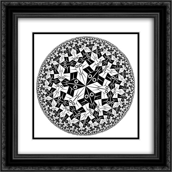 Circle Limit I 20x20 Black Ornate Wood Framed Art Print Poster with Double Matting by Escher, M.C.