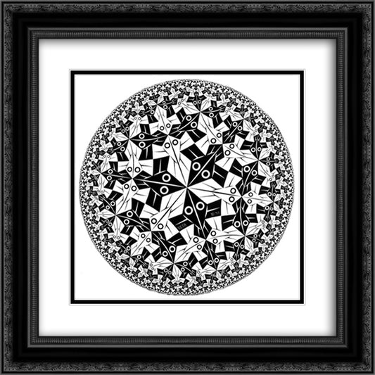 Circle Limit I 20x20 Black Ornate Wood Framed Art Print Poster with Double Matting by Escher, M.C.