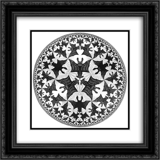 Circle Limit IV 20x20 Black Ornate Wood Framed Art Print Poster with Double Matting by Escher, M.C.