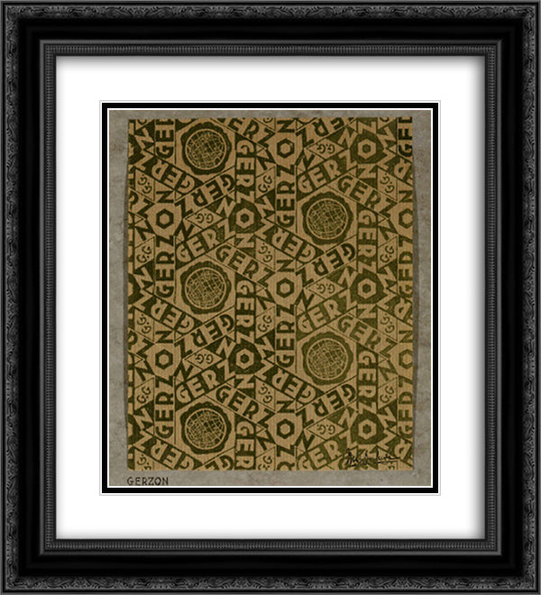 Design for the Gerzon store in Amsterdam 20x22 Black Ornate Wood Framed Art Print Poster with Double Matting by Escher, M.C.